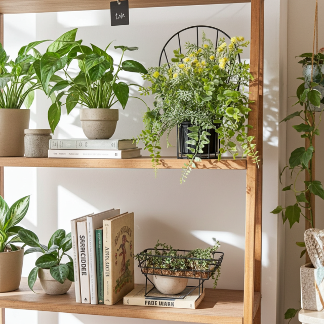 【造花 アーティフィシャルフラワー・割れない花器のナチュラルインテリアグリーンアレンジ】ミモザ＆ユーカリのアレンジ