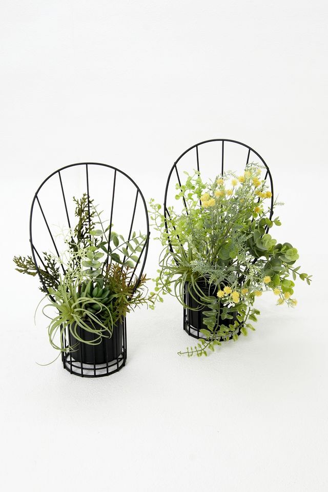 【造花 アーティフィシャルフラワー・割れない花器のナチュラルインテリアグリーンアレンジ】多肉植物＆ナチュラルグリーンのアレンジ