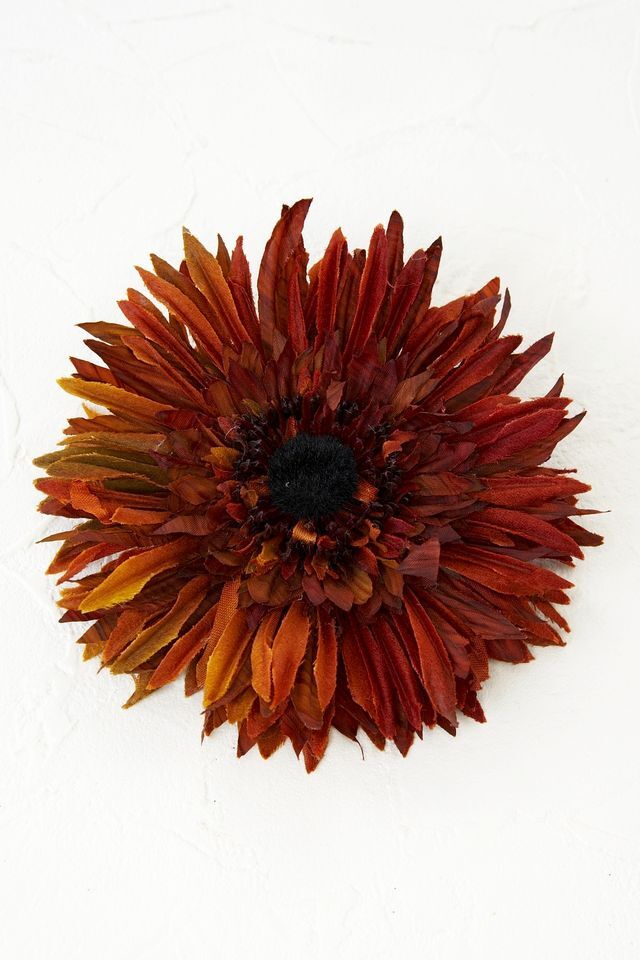 【コサージュ＆髪飾り・2WAYタイプ】ツートン／オレンジブラウン