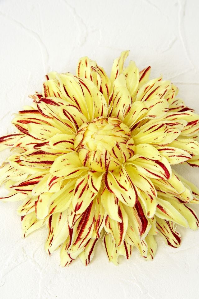 【コサージュ＆髪飾り・2WAYタイプ】スタイリッシュダリア／イエロー