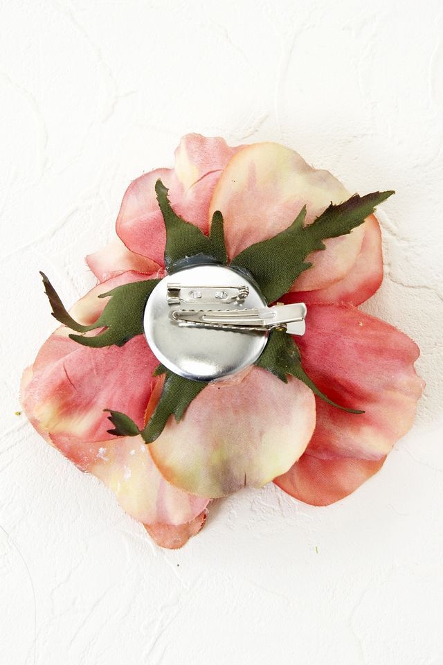 【コサージュ＆髪飾り・2WAYタイプ】オリエンタルローズ／ピンクワインゴールド