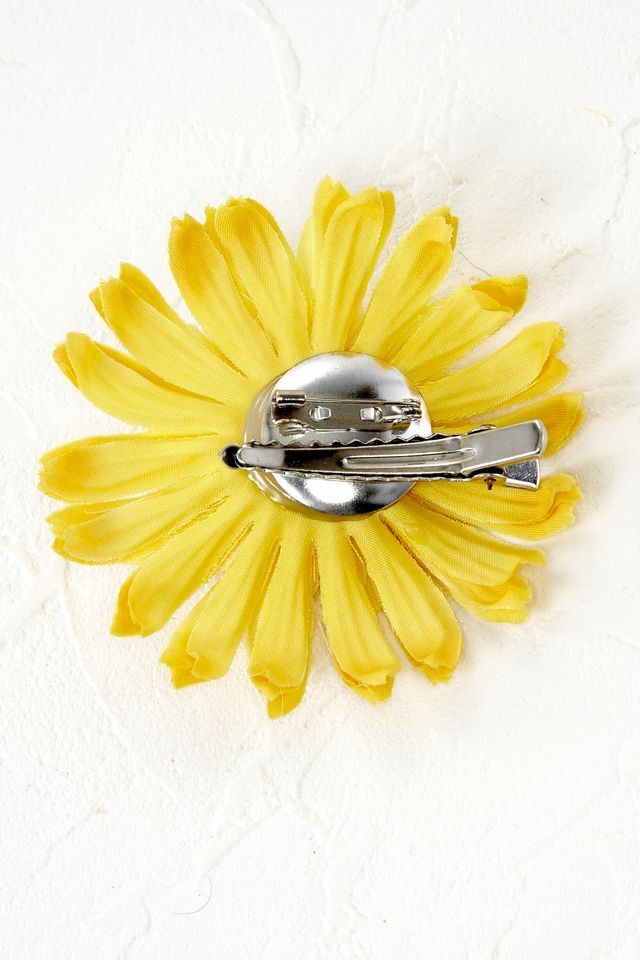 【コサージュ＆髪飾り・2wayタイプ】イエローガーベラ