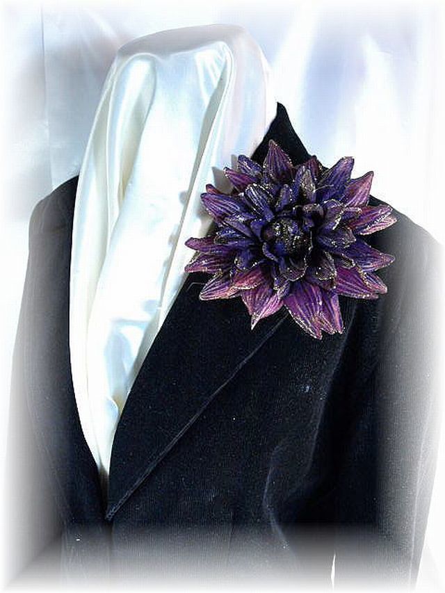 【コサージュ＆髪飾り・2WAYタイプ】セフィールダリア／パープル