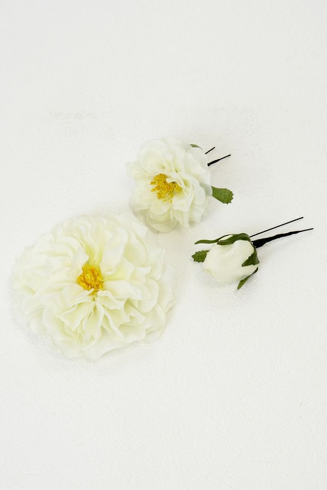 【コサージュ＆髪飾り・2WAYタイプＵピンセット】キャンディーローズ