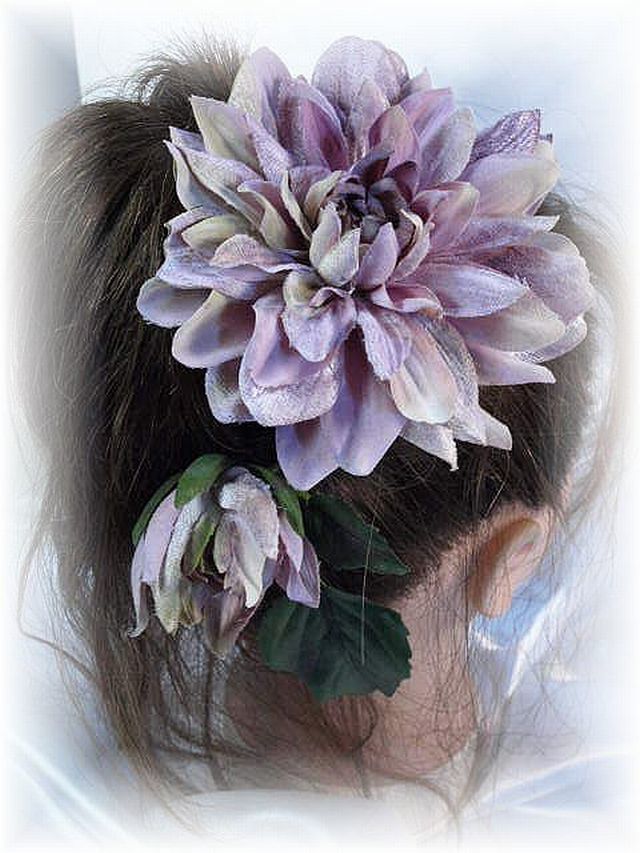 【コサージュ＆髪飾り・2WAYタイプ】サマルクダリア/パープル