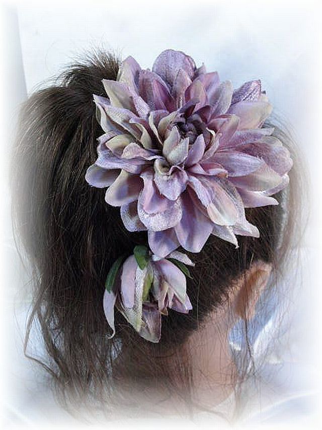 【コサージュ＆髪飾り・2WAYタイプ】サマルクダリア/パープル