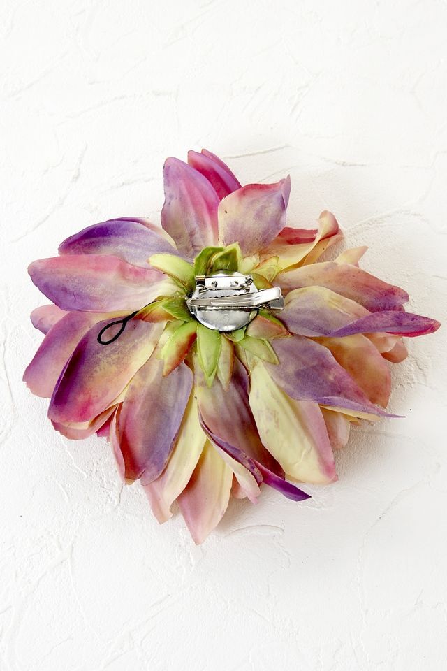 【コサージュ＆髪飾り・2WAYタイプ】クィーンダリア/ピンク×パープルミックス