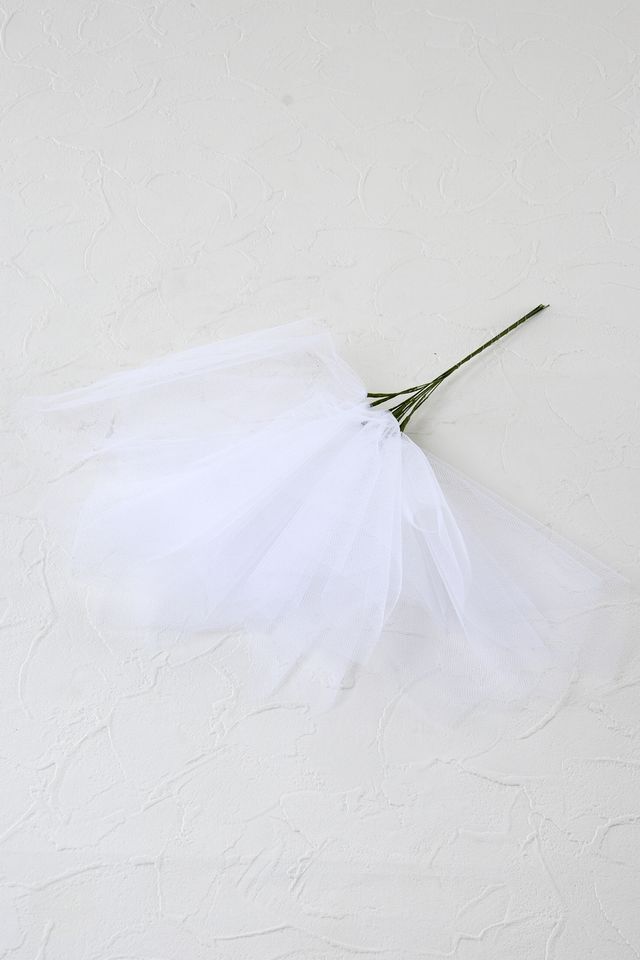 【アートフラワーパーツ・造花・染花・布花】ソフトチュール（大）／ホワイト