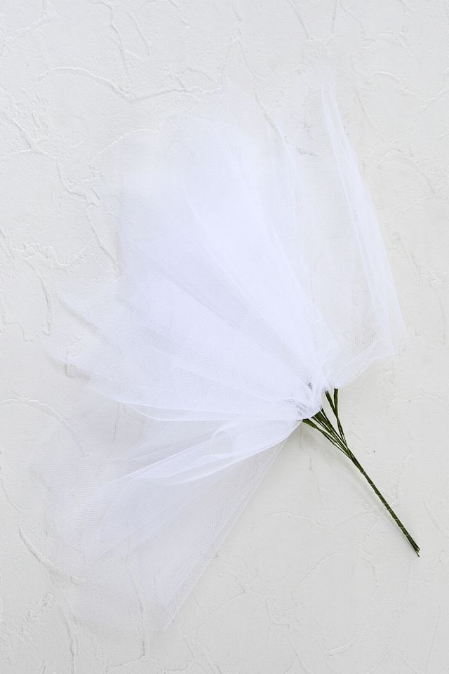 【アートフラワーパーツ・造花・染花・布花】ソフトチュール（大）／ホワイト