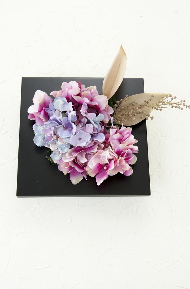 アーティフィシャル壁掛・造花インテリアフラワー】スクエアフレーム