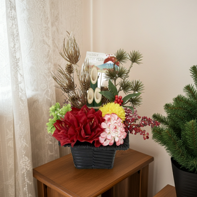 【造花のお正月飾り・新春・迎春アレンジメント】祥鳳−syouhou