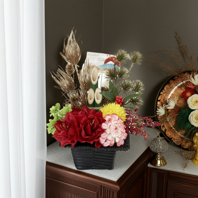 【造花のお正月飾り・新春・迎春アレンジメント】祥鳳−syouhou