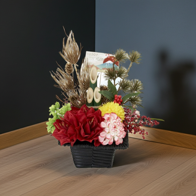 【造花のお正月飾り・新春・迎春アレンジメント】祥鳳−syouhou