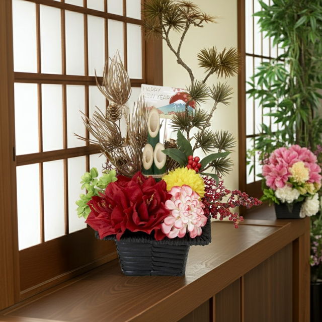 【造花のお正月飾り・新春・迎春アレンジメント】祥鳳−syouhou