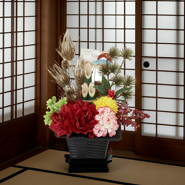 【造花のお正月飾り・新春・迎春アレンジメント】祥鳳−syouhou