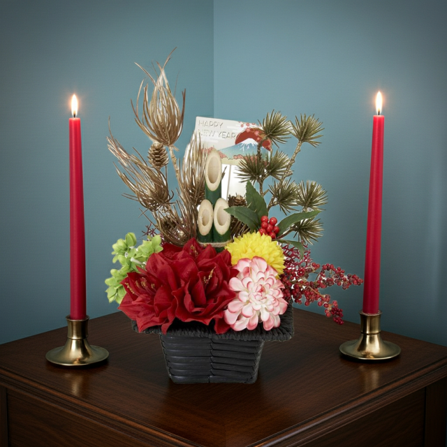 【造花のお正月飾り・新春・迎春アレンジメント】祥鳳−syouhou