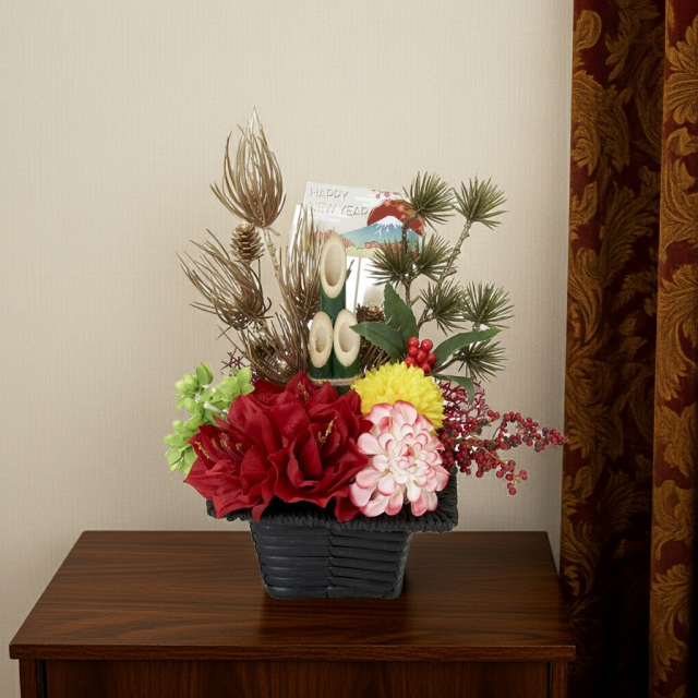 【造花のお正月飾り・新春・迎春アレンジメント】祥鳳−syouhou