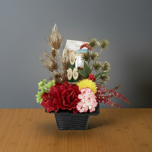 【造花のお正月飾り・新春・迎春アレンジメント】祥鳳−syouhou