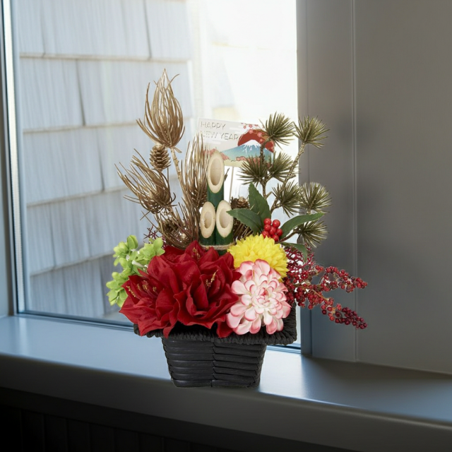 【造花のお正月飾り・新春・迎春アレンジメント】祥鳳−syouhou
