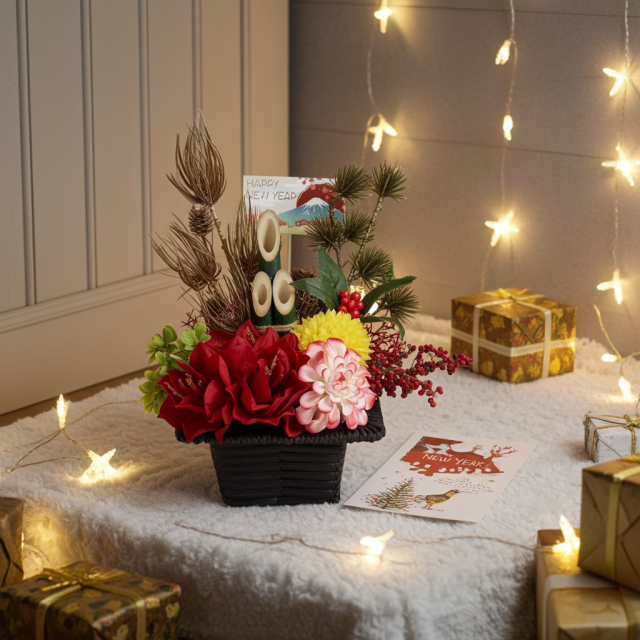 【造花のお正月飾り・新春・迎春アレンジメント】祥鳳−syouhou