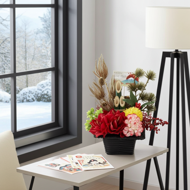 【造花のお正月飾り・新春・迎春アレンジメント】祥鳳−syouhou