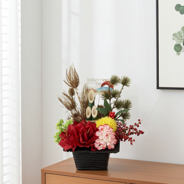 【造花のお正月飾り・新春・迎春アレンジメント】祥鳳−syouhou