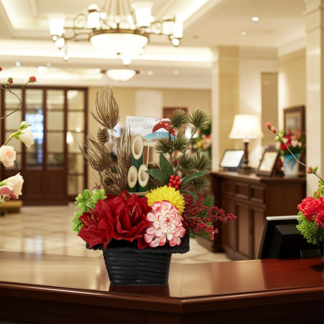 【造花のお正月飾り・新春・迎春アレンジメント】祥鳳−syouhou