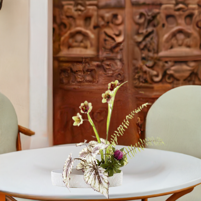 【造花・アーティフィシャルフラワー ・インテリアグリーン】ナチュラルモダンアレンジメント−A