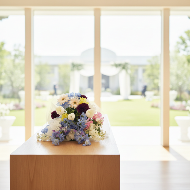 【贈答・贈呈用花束・造花花束・花束ギフト】スイートピーとチューリップのアーティフィシャルフラワーブーケ/ブルーミックス