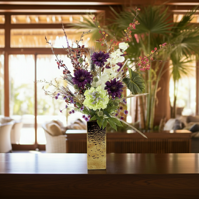 【造花・インテリアブーケアレンジ・アートフラワーアレンジメント】トレゾア