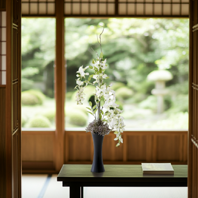 【造花・和モダン・和風アレンジメント】白津雌−sirodume