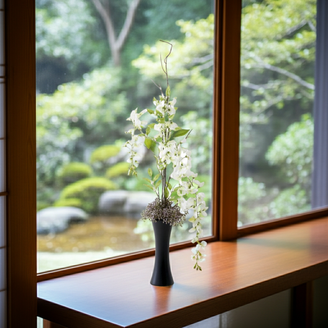 【造花・和モダン・和風アレンジメント】白津雌−sirodume