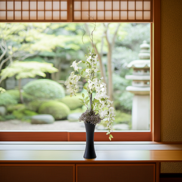 【造花・和モダン・和風アレンジメント】白津雌−sirodume