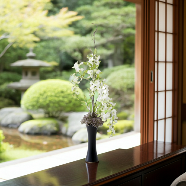 【造花・和モダン・和風アレンジメント】白津雌−sirodume