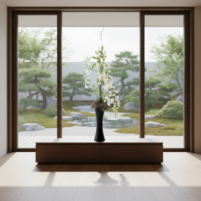 【造花・和モダン・和風アレンジメント】白津雌−sirodume