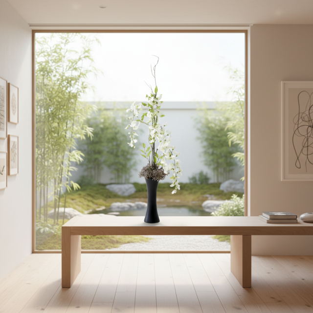 【造花・和モダン・和風アレンジメント】白津雌−sirodume