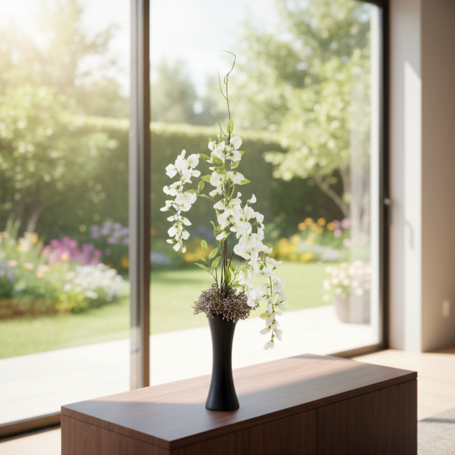 【造花・和モダン・和風アレンジメント】白津雌−sirodume