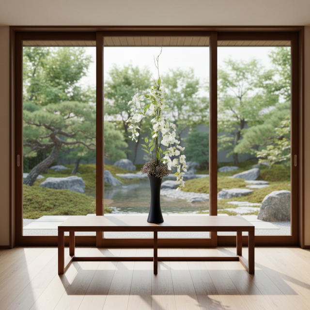 【造花・和モダン・和風アレンジメント】白津雌−sirodume