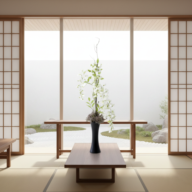 【造花・和モダン・和風アレンジメント】白津雌−sirodume