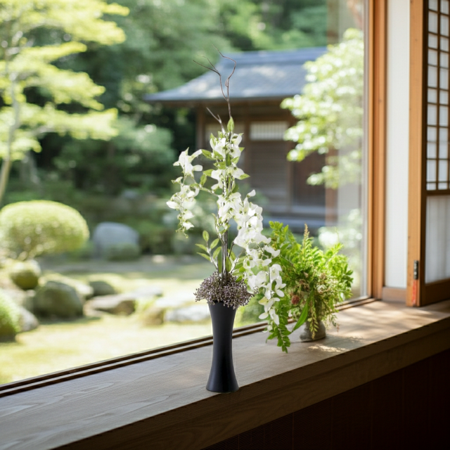 【造花・和モダン・和風アレンジメント】白津雌−sirodume