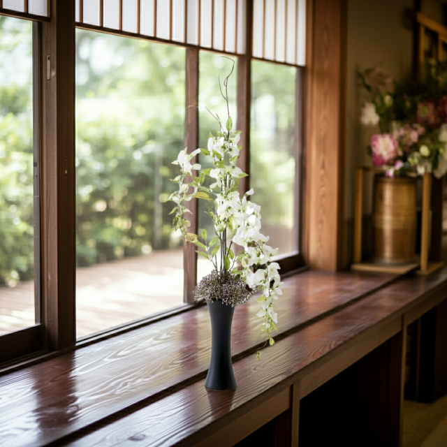 【造花・和モダン・和風アレンジメント】白津雌−sirodume