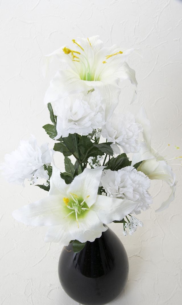 【墓前・仏前 造花仏花供花】メモリアル白仏花−１束（ブッシュタイプ）