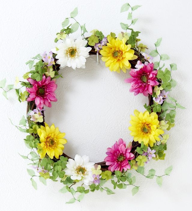 【造花 アーティフィシャルフラワー・オリジナルリース】メロディ