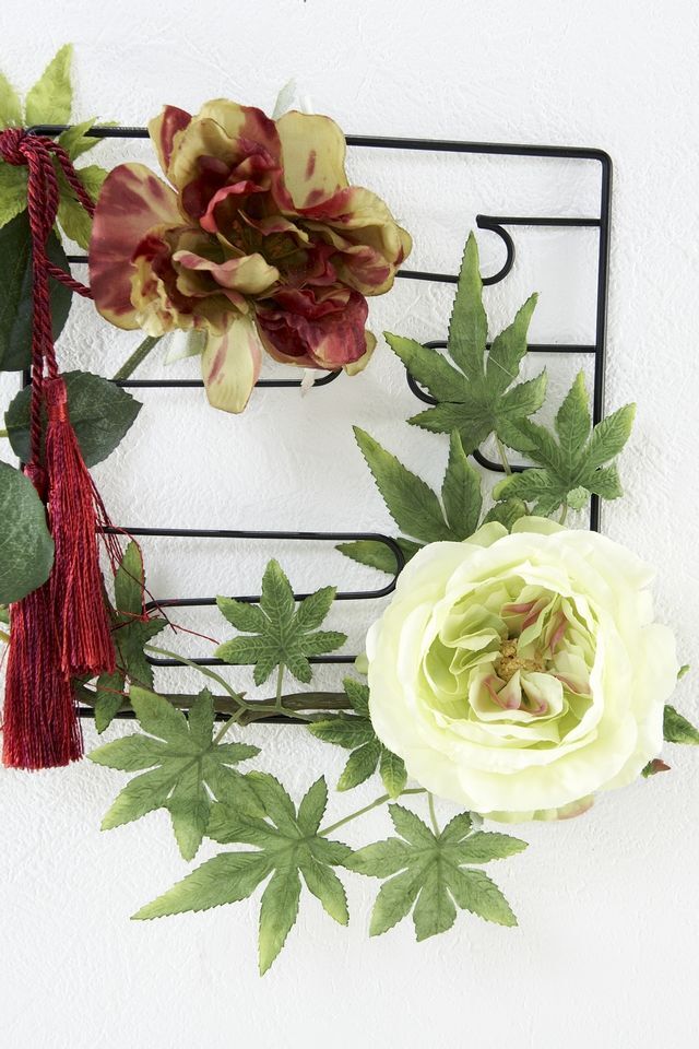 和風壁掛け・造花 アーティフィシャルフラワー・ オリジナルハンギング  