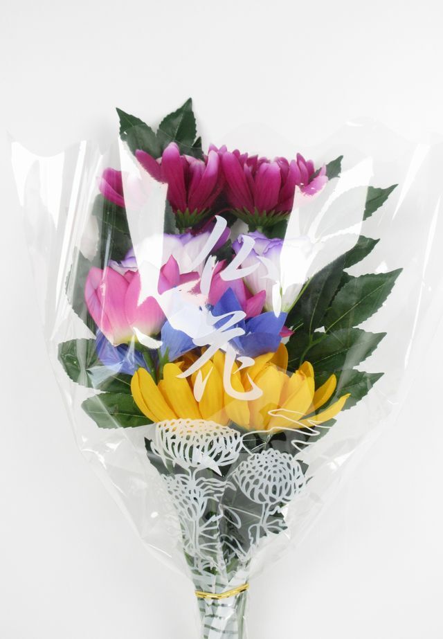 【お墓・仏壇用造花】エコ供花２本セットB−1対タイプ（鉄心不使用仏花/ブッシュタイプ）