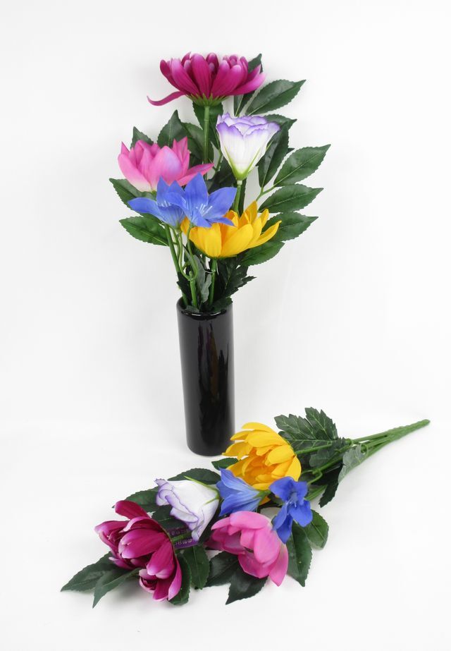 【お墓・仏壇用造花】エコ供花２本セットB−1対タイプ（鉄心不使用仏花/ブッシュタイプ）