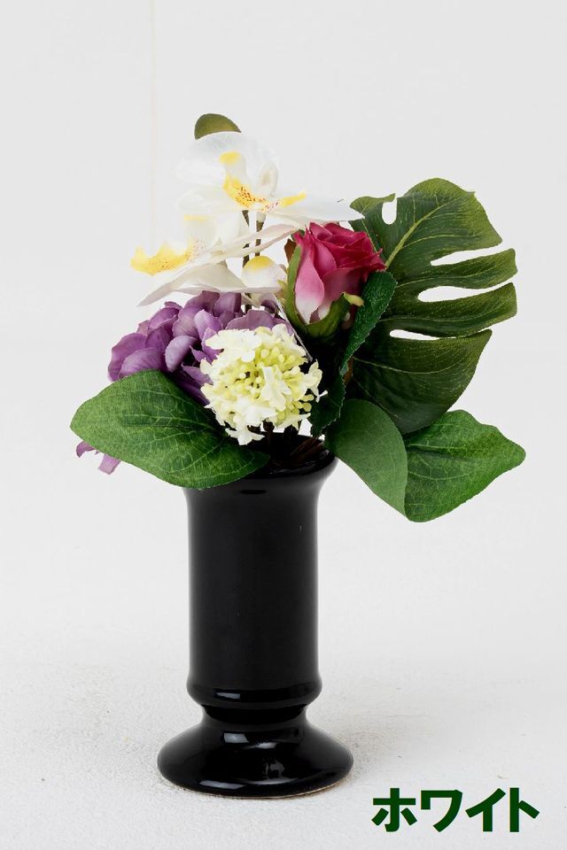 【造花・アーティフィシャルフラワー】お仏壇向け リトル仏花・供花（ミニ胡蝶蘭とローズ） 1束タイプ