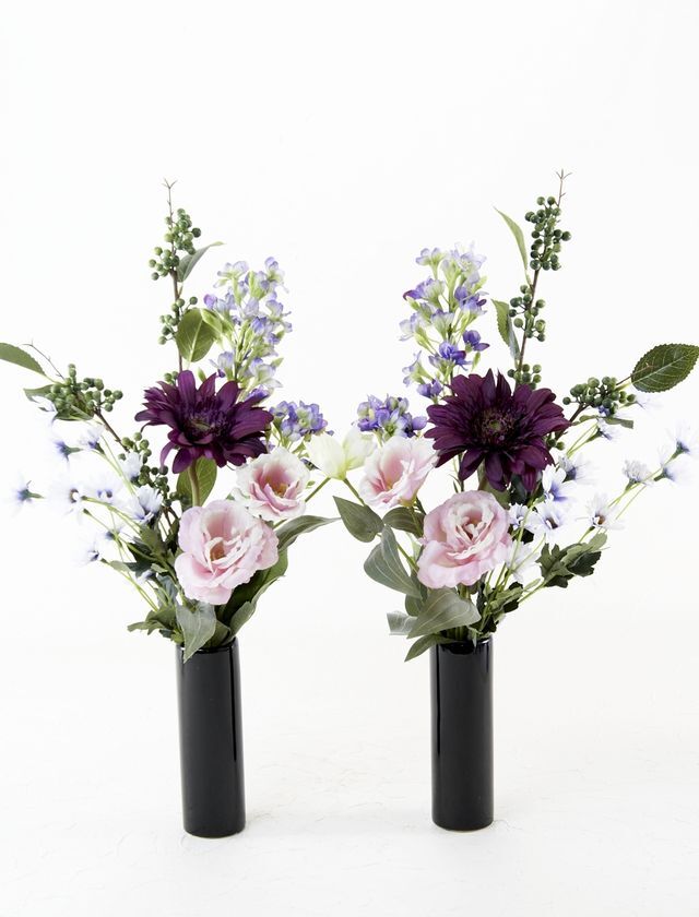 造花の仏花 供花 ガーベラ トルコキキョウの供花 左右１対セット 造花 アートフラワーの通販店 あーとみゆき