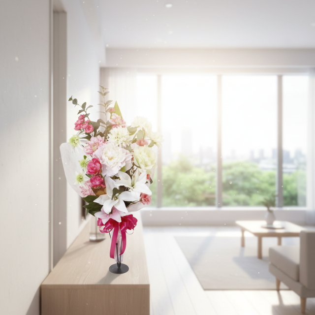 【贈答・贈呈用花束・造花花束・豪華花束】プロポーズ・記念日など記憶に残る枯れないフラワーギフト／アフロディーテブーケ