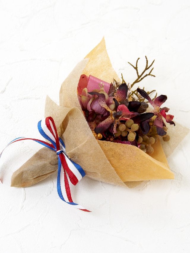 【造花ミニ花束】手のひらブーケ８